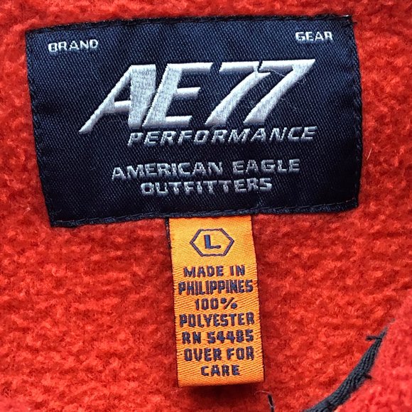 American Eagle Coastal AE77 Performance Red Fleece Quarter Zip Up Jacket Cozy - Picture 2 of 16